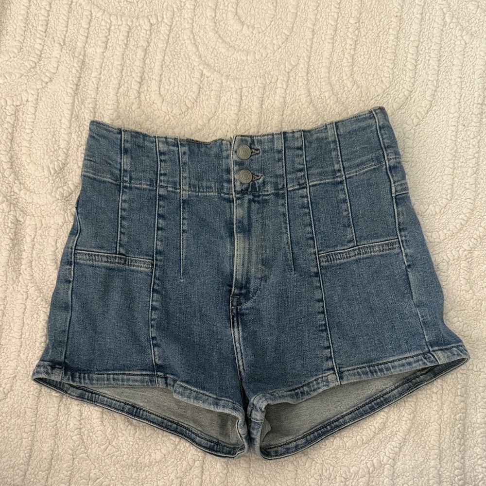 Free People Denim High-Waisted Shorts